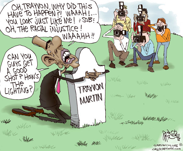 Cartoonist Criticizes Obama for Politicizing Trayvon Martin Murder