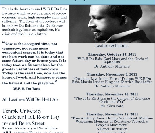 Fourth Annual  W.E.B Du Bois Lectures in Philadelphia