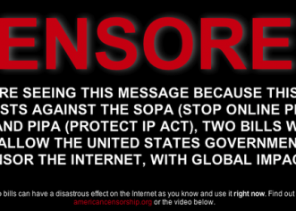 January 18th 2012: SOPA Bill Protest Web Blackout Is In Full Effect